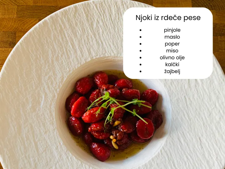 Slastni njoki iz rdeče pese, v "umami" omaki